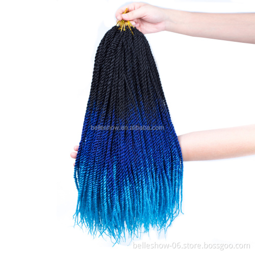 Hot sell wholesale senegalese crochet braid twist synthetic crochet hair extensions  ombre crochet twist braid
